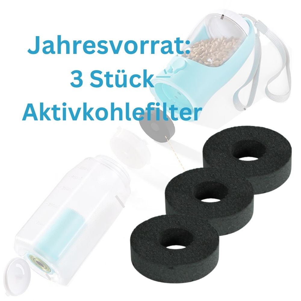 Multifunktionale Hund & Katze Wasserflasche Travel Buddy 3-in-1 Wasser Leckerli Kottüten